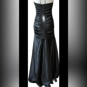 Jessica McClintock Satin Sleeveless Formal Gown Black Size 10